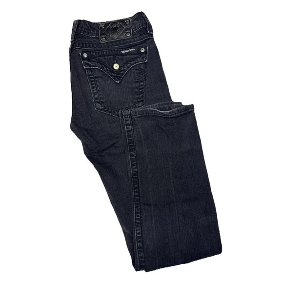 Miss Me Black Skinny Jeans Women’s 29X32 Embellished Flap Pockets Distressed - Picture 1 of 9